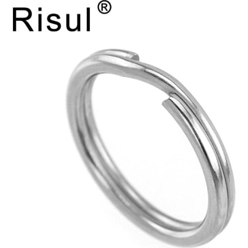 Risul 2mm Wire Diameter Key Ring Outer Dia 25/28/30/32/35mm basic key chain rings Stainless Steel polished key rings 50pcs