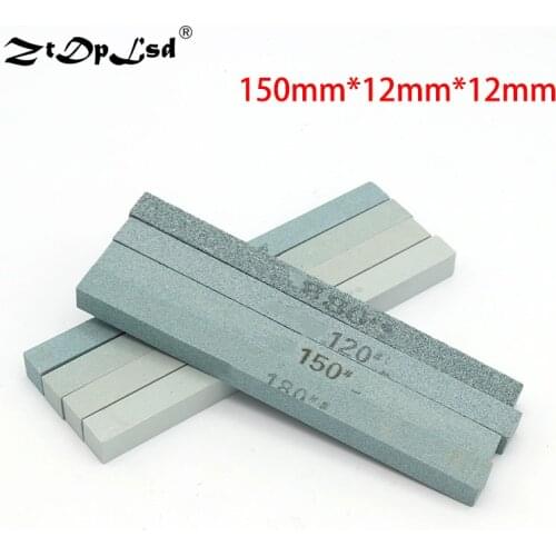 1Pc 150X12MM 80-1200 Grit Oil Stone Green Silicon Carbide Sand Bar Abrasive Square Jade Knife Sharpener Sharpening Silicone Fine