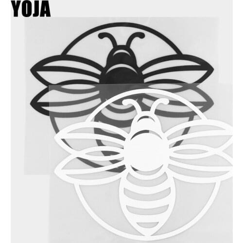 YOJA 16.6×13.5CM Vogue Wasp Vinyl Decal Cartoon Animals Pattern Car Stickers Black/Silver 19C-0238