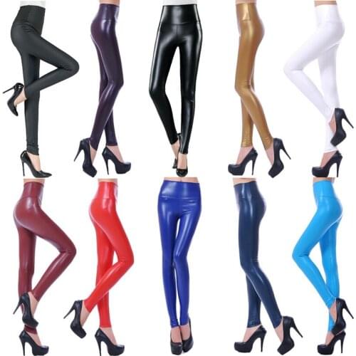 2020 PU Leather Pants Women Winter Trousers Female High Waist Elastic Skinny Black Stretch Slim Lady Trousers Women Pencil Pants