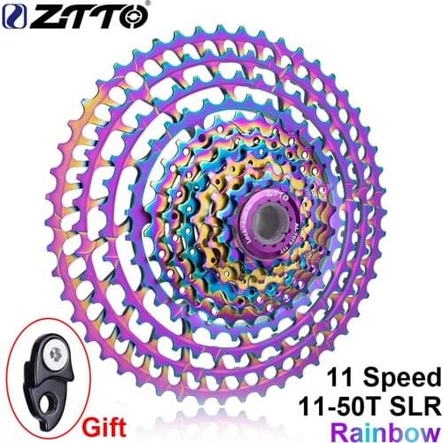 ZTTO MTB 11Speed 11-50T Rainbow SLR Bicycle Cassette 11v HG Compatible Ultralight 370g CNC Freewheel Mountain Bike GX Sprocket