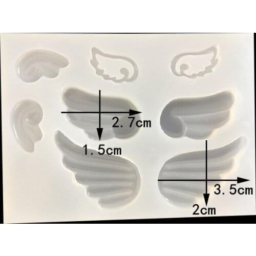 1=4pairs mini cute Mirror AB plastic crystal Epoxy mold wings collection Wings jewelry pendant silicone mold DIY manual mold