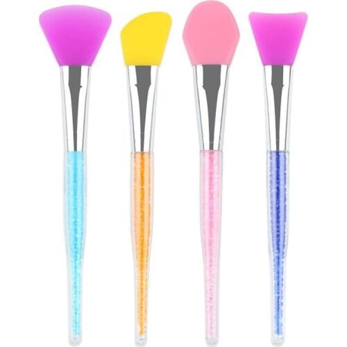 1Pc Silicone Facial Mask Brush Rhinestone Handle DIY Mud Mixing Makeup Brush For Facial Skin Care Applicator Cosmetic Tool