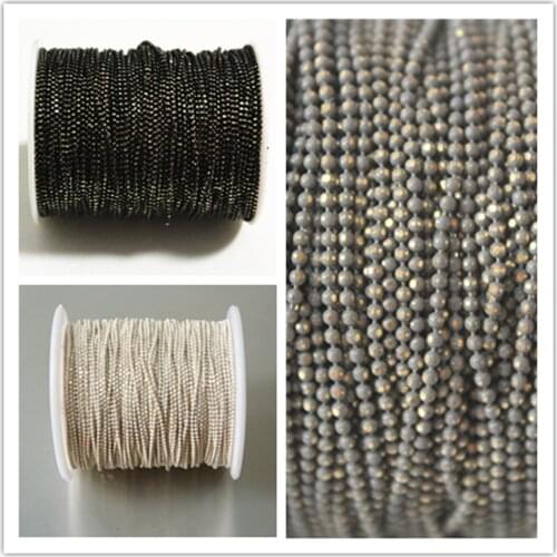 1Roll Shimmer Ball Chain On Brass,100Yards, Bracelet Necklace Chain,Anti-Tarnish, Size 1.2mm Top Quality