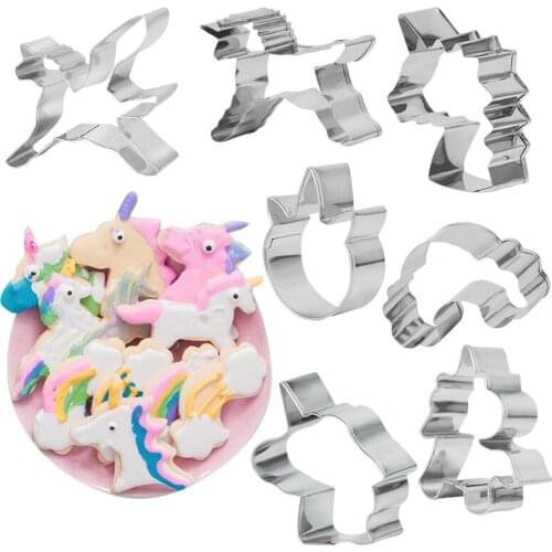 1pc 3D Unicorn Stainless Steel Cookie Biscuit Press Stamp Embosser Sugar Pastry Cake DIY Fondant Mould Baking Tools Party Decor