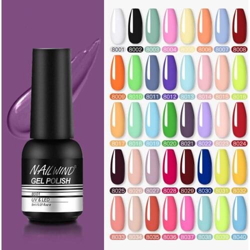 8ML Gel Polish Pure Colors Nail Varnish Needed UV Lamp 1PCS Soak Off Semi Permanent Gel Designed For Manicure Beauty