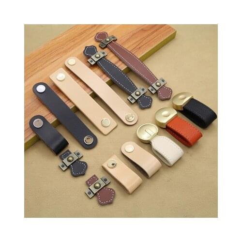 1pc Retro Leather furniture Knobs 96-128mm Door Belt Pulls Furniture Handle for cabinet drawer handbags luggage suitcase accesso