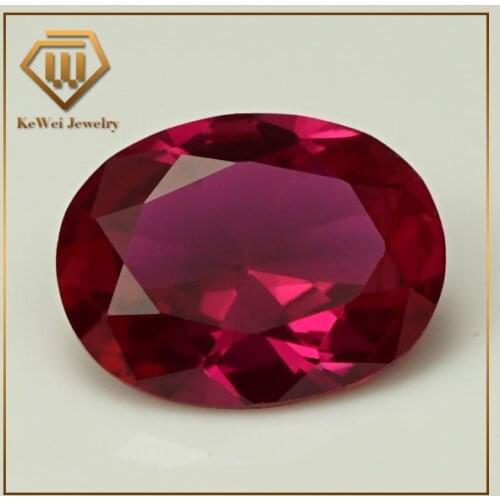 10pcs Dark Red Stone 3*5mm-10*12mm 8# Oval Shape Corundum Stone For Jewelry