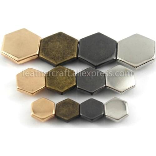 100 sets Metal Hexagon Single Cap Rivets Studs Fastener Leather Craft Belt Strap Bag Clothing Garments Shoes Decor Accessories