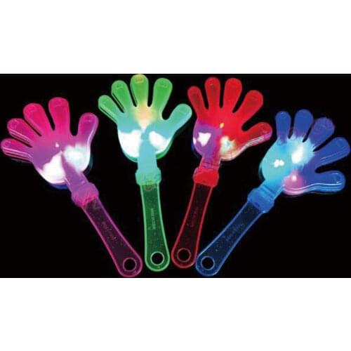 12pcs/lot Light up Toys Applause Props LED Light Clap Hands Palms Shoot Kids Toy Party Favors Rattle Plastic Halloween Decor