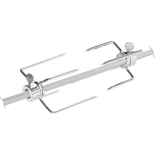 2pcs Stainless Steel Barbecue Fork Multi-Functional Electroplating Barbecue Fork Four-Claw Outdoor Barbecue Accessories BBQ Tool