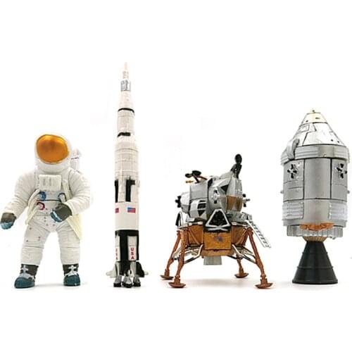 4D Glue-free American Apollo Moon Landing Series Block Assembled Figures Creative Painting Version Plastic Model Kits