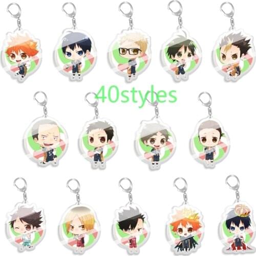 5-10pcs Haikyuu Shoyo Hinata Kageyama Tooru Kenma Kozume Kuroo Tetsurou Figure keychain pendant doll key ring bags Charms Gift