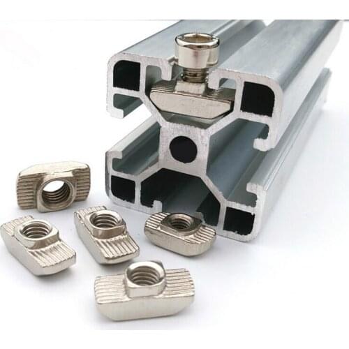 50Pc M3/M4/M510*6 T Nut Slot T-nut Sliding For 20 Series Thread TNut Hammer Drop In Nut Fasten Connector High Strength Hardness