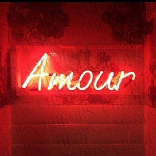 Amour Acrylic Box Gift Neon Signs Real Glass Tube Beer Bar Pub Bedroom Wall Homeroom Girlsroom Party Decor Lamp 14"x5"