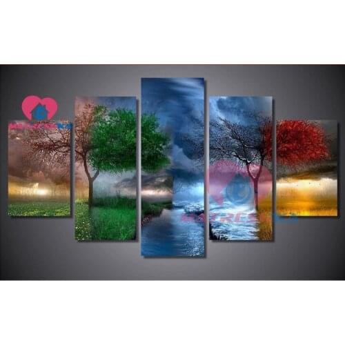 Diamond embroidery nature four seasons 5d diamond painting full drill square pictures of rhinestones diamond mosaic sale picture