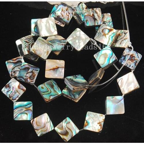 Free Shipping Fashion Jewelry 10mm New Zealand Shell Rhombus Loose Beads 15.5" FG6381