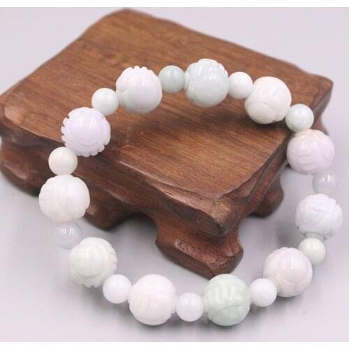 Natural Jasper Bracelet Width 13mm Pattern Beads Link Chain Diameter 55-60mm For Woman Man
