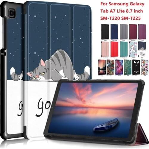 Tablet Case For Samsung Galaxy Tab A7 Lite 8.7 inch SM-T220 SM-T225 Flip Cover PU Leather Shockproof Folding Stand Tablet Case