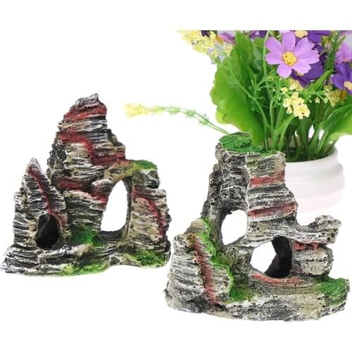 4 Style Resin Artificial Aquarium Decoration Fish Tank Fake Rockery Landscape Ornaments False Rocks Crafts For Fish Tank