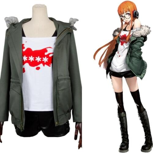 Persona 5 Futaba Sakura Cosplay Costume Shirt Coat Jacket Full Suit Halloween Carnival Costumes