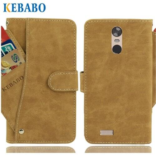 Leather Wallet DEXP G155 Case 5.5" Flip Vintage Leather Front Card Slots Cases Cover Business Phone Protective Bags