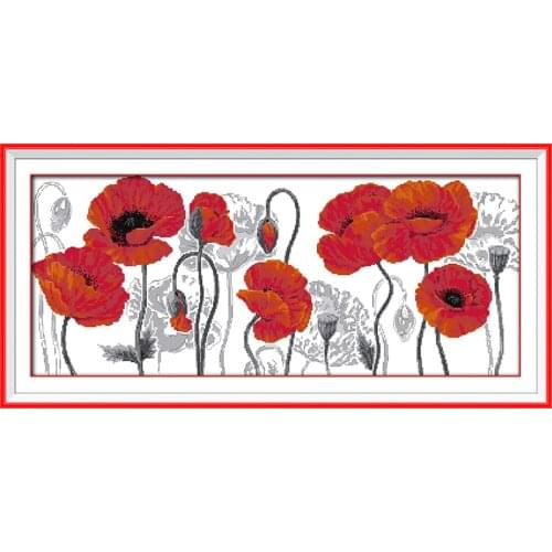 Beautiful flower cross stitch kit flower 18ct 14ct 11ct count printed canvas stitching embroidery DIY handmade needlework