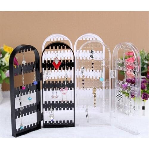 Creative 120 Holes Jewelry Organizer Stand Plastic Earring Holder Studs Pesentoir Fashion Necklace Display Rings Hanging Shelf