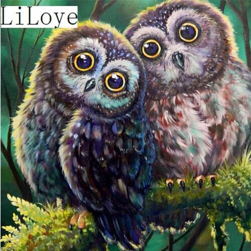LI LOYE 5D DIY Diamond Painting Cross Stitch Full Rhinestones Diamond Mosaic 5D Diamond Embroidery owl Home Decor Painting FZ601