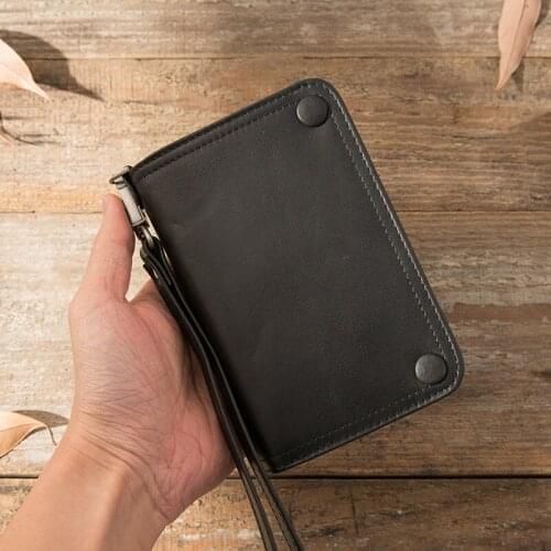 Handmade Retro Small Wallet Tide Leather Card Holder Wallet Leather Multifunctional Men Purse Mens Short Section Vertical Youth