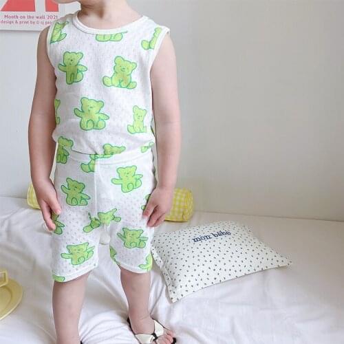 Tank Tops For Girls Boys Summer Children Family Clothing Sets Underwear Cotton Vest Sleeveless Suspenders T-Shirt Kids Pajamas