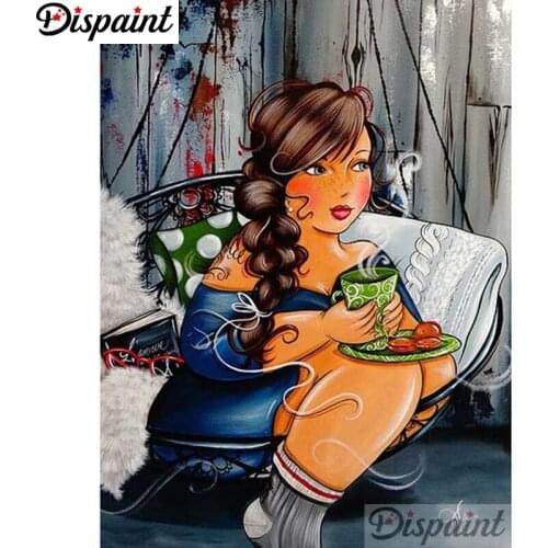Dispaint Full Square/Round Drill 5D DIY Diamond Painting "Cartoon woman" 3D Embroidery Cross Stitch 3D Home Decor A06305