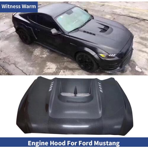 Carbon fiber / FRP unpainted Engine hood Bonnets Engine covers Car styling for Ford Mustang Car body kit 2015 2016 2017