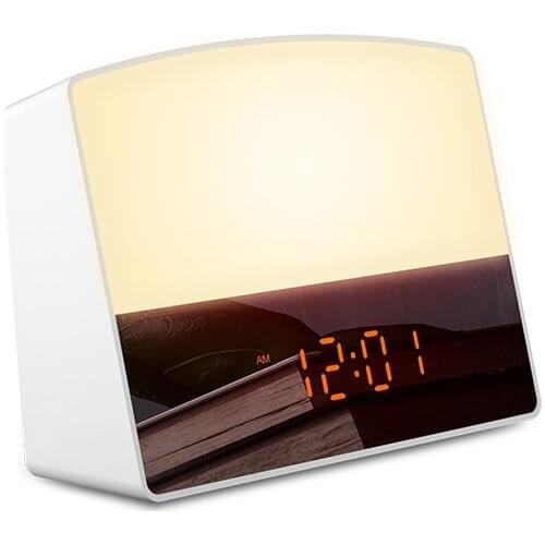 New deals Dual alarm clocks, analog sunrise/sunset wake-up lights, LED colorful lights, luminous digital clock with FM radio