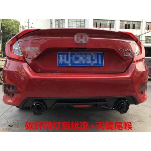 Suitable for Generation Ten Refit Exhaust Pipe Tail Throat Lip New Civic Front Shovel Side Skirt Rear Spoiler Small