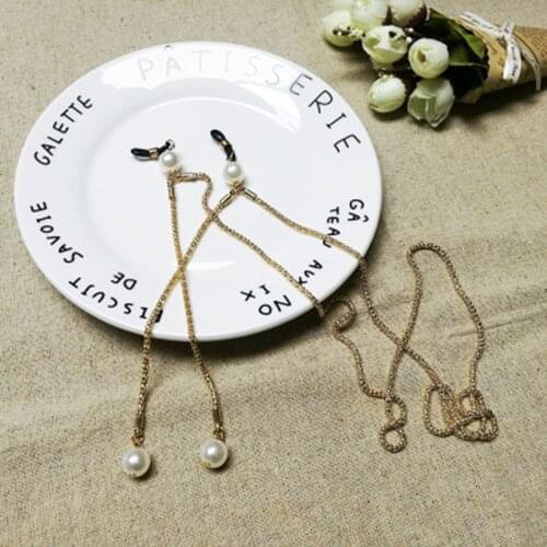 Pearl Glasses Chain Retro Glasses Rope Metal Hipster Travel Sunglasses Necklace Eyeglasses Chain Anti-skid Glasses Accessories