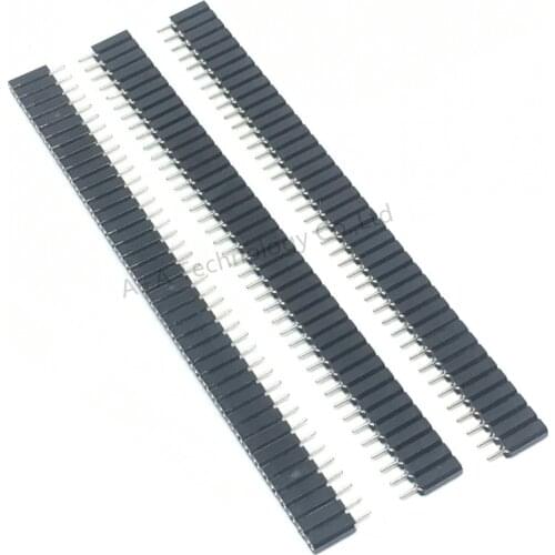 5PCS 1X40 PIN Single Row ROUND FEMALE PIN HEADER 2.54MM PITCH insulator 7.0MM Strip Connector Socket 40p 40PIN 40 PIN FOR PCB