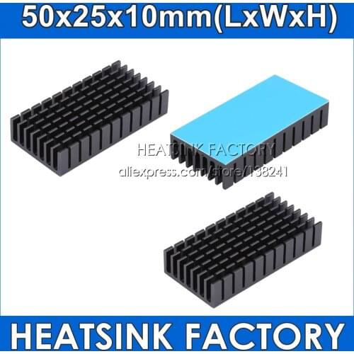 2pcs 50x25x10mm CPU Radiator Heat Sink With Thermally Conductive Adhesive Tape