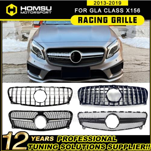 GLA45 Style Front Grille for GLA X156 Class am g style Grille GLA45 GLA180 GLA200 GLA250 2017-18 MESH grids without center badge