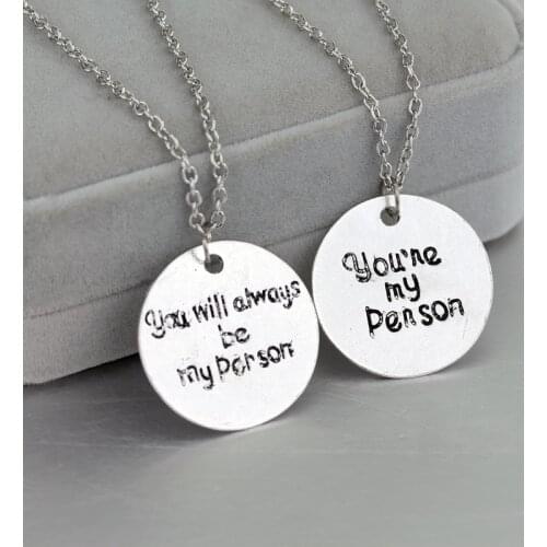 Romantic you are my person necklace lover Valentines Day Gifts letters round pendants chain necklaces