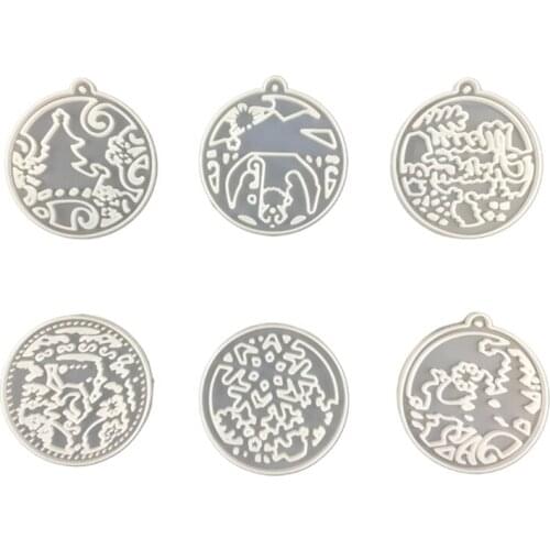 Christmas Keychain Silicone Mold with Hole Keyring Pendant Handmade Mold
