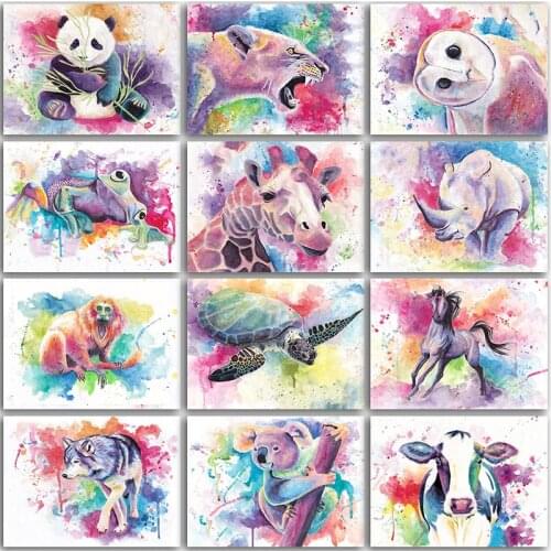 Self-adhesive Wallpaper Wall Decor Animal Colorful Lion Owl Horse Tiger Monkey Wall Art Wall Painting Room Decoration Home Decor