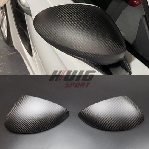 2pcs Real Carbon Fiber Car Side Rearview Mirror Cover Trim For Porsche 718 Boxster Cayman 2016 2017 2018 2019