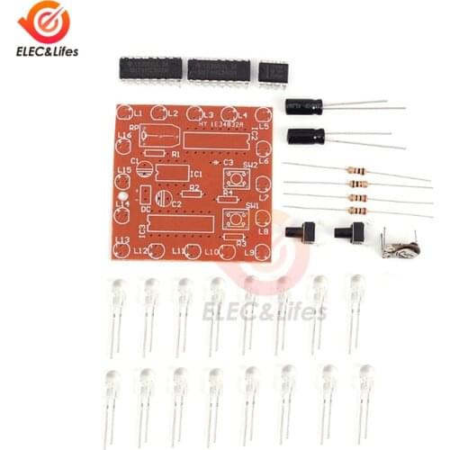LED Electronic DIY Kit LED Light Chaser Water Flowing Light Module NE555+74HC595 Driver Water Powered 16 Way Circuit Red Board