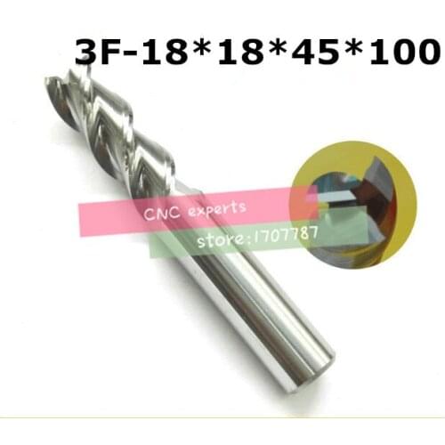 3F-18*18*45*100,HRC50,Carbide Square Flatted End Mill3flute milling cutter for aluminum endmill Carbide CNC End mill Router bits