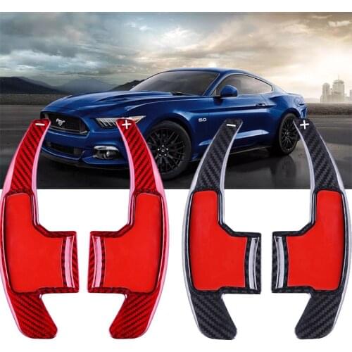 Auto Carbon Fiber Steering Wheel Extension Shifters Shift Paddles Cover 2PCS Fit for Ford Mustang 2015 2016 2017 Car Accessories