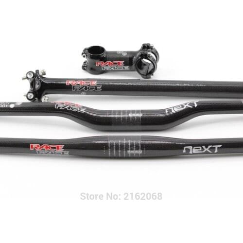 Brand New Raceface Next Mountain&Road bike 3K full carbon fibre bicycle handlebar seatpost stem 6/17 angles MTB sets Free ship