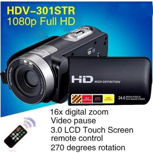 Night Vision Video Recorder Camcorder Full HD1080P Video Camera Professional 270D Rotation 24MP 3.0'' HD Digital Video Camera