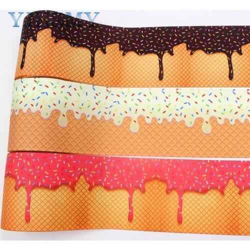 YJHSMY I-19618-1381,75mm,10yards Cartoon Thermal transfer Printed grosgrain Ribbons,bow cap DIY handmade accessories decoration