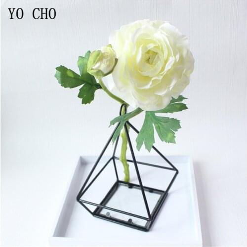 YO CHO Wedding Peony Artificial Flowers Wall Farmhouse Home Party Decoration DIY Peony Rose Head Bridesmaid Bridal Silk Flower
